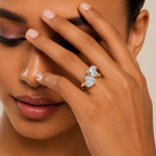 Heart Cut Lab Grown Diamond Toi et Moi Engagement Ring