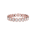 Heart Shape Lab Grown Diamond Tennis Bracelet in Rose Gold Front View