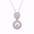 Lab Grown Round Cut Diamond Halo Drop Pendant