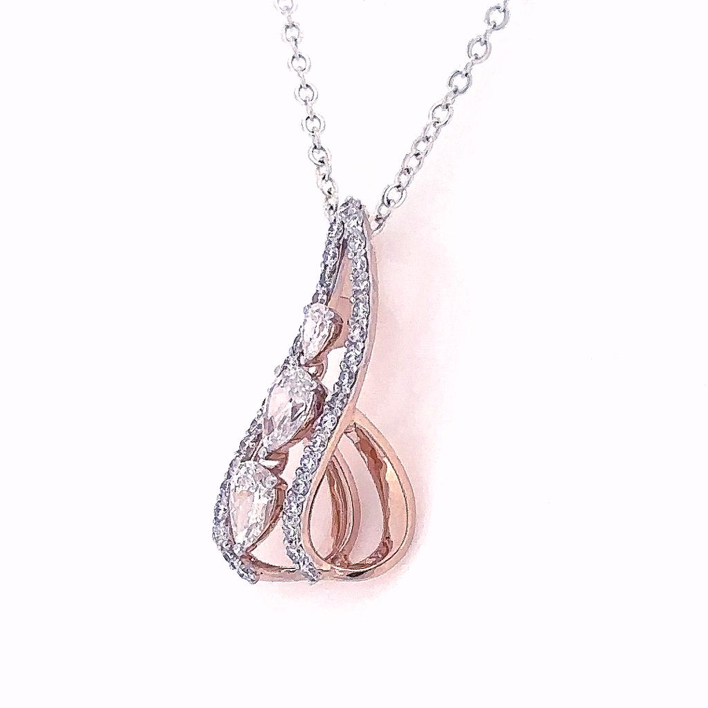 1 Carat Pear Shaped Lab Diamond Classic Twisted Pendant