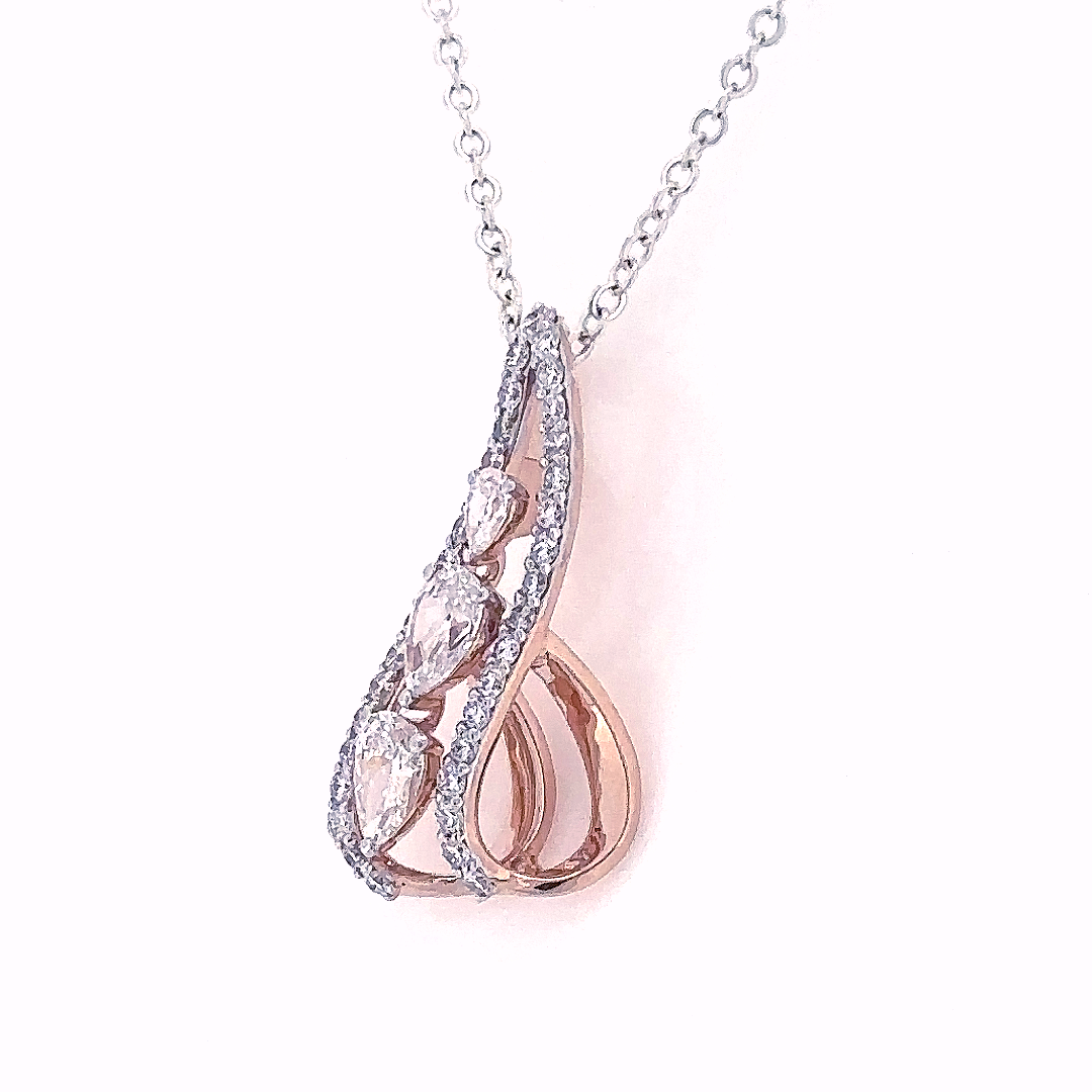 1 Carat Pear Shaped Lab Diamond Classic Twisted Pendant
