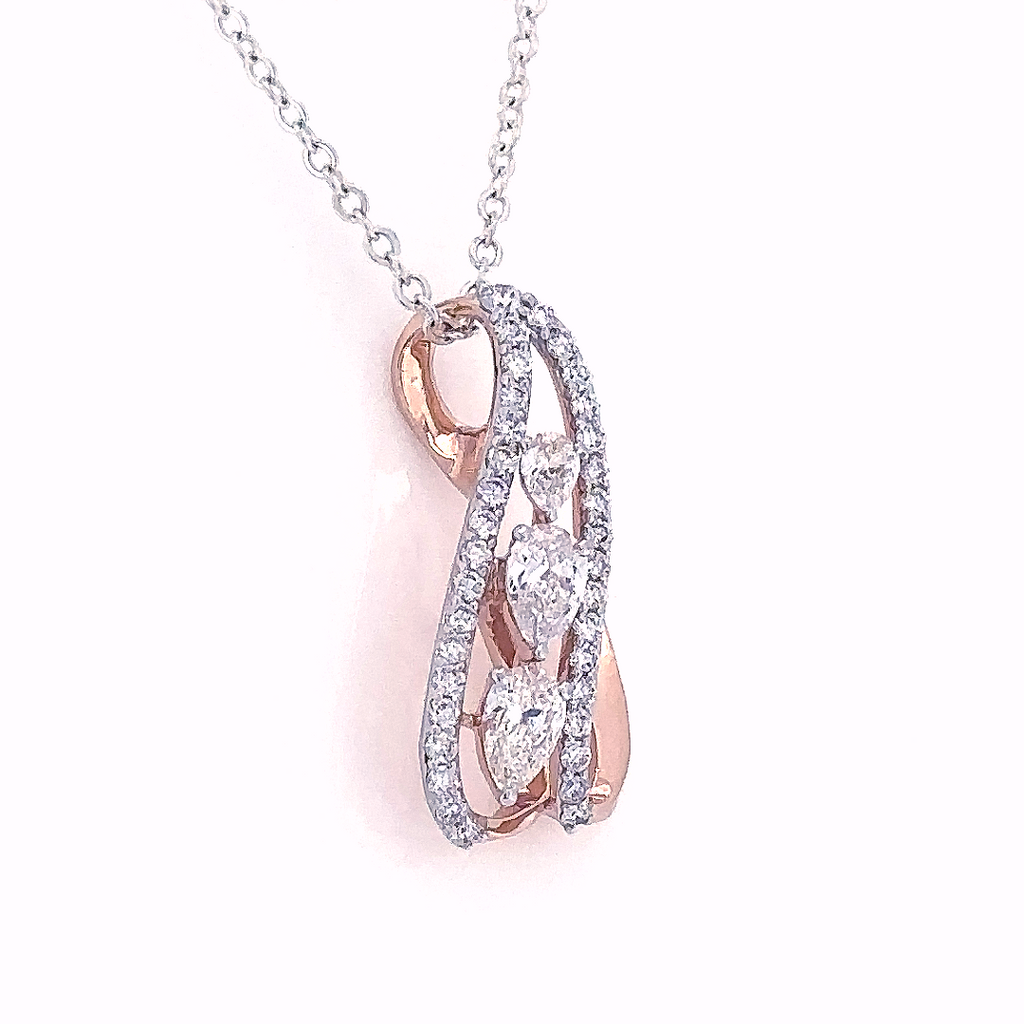 1 Carat Pear Shaped Lab Diamond Classic Twisted Pendant