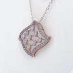 Oval Cut Lab Grown Diamond Halo geometric pendant necklace