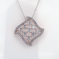 Oval Cut Lab Grown Diamond Halo geometric pendant necklace