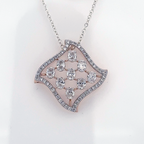 Oval Cut Lab Grown Diamond Halo geometric pendant necklace