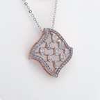 Oval Cut Lab Grown Diamond Halo geometric pendant necklace