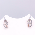 Teardrop Lab Grown 3 Stone Diamond Climber Stud Earrings
