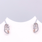 Teardrop Lab Grown 3 Stone Diamond Climber Stud Earrings