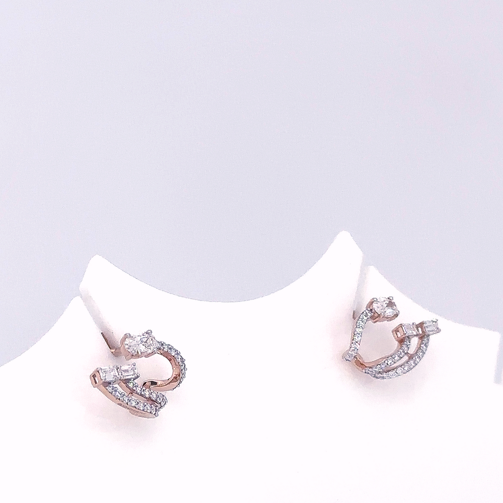 Multi Shape Lab Grown Diamond Spiral Earrings