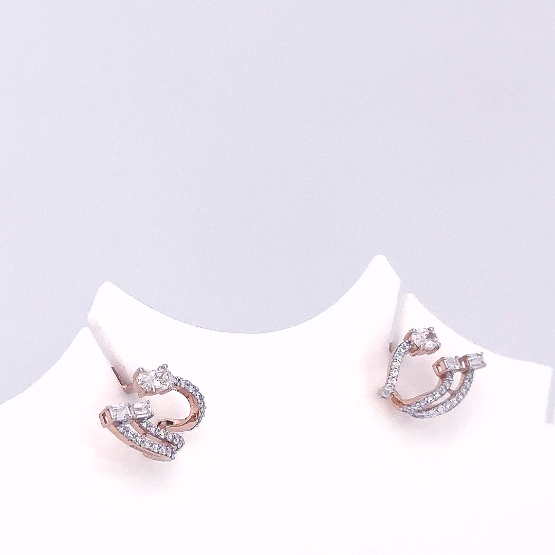 Multi Shape Lab Grown Diamond Spiral Earrings