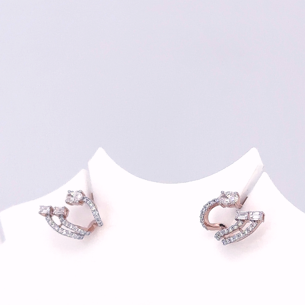 Multi Shape Lab Grown Diamond Spiral Earrings