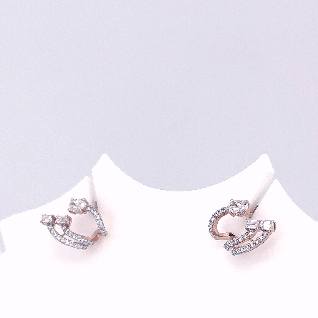 Multi Shape Lab Grown Diamond Spiral Earrings
