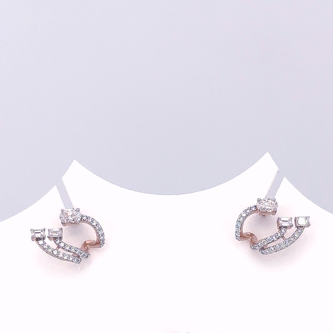 Multi Shape Lab Grown Diamond Spiral Earrings