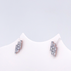 Baguette Cut Lab Grown Diamond Lightning Bolt Stud Earrings