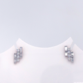 Baguette Cut Lab Grown Diamond Lightning Bolt Stud Earrings