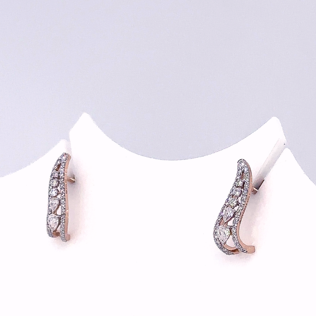 Boucles d'oreilles grimpeuses à vis avec diamants de synthèse taille poire