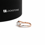 Marquise Lab Diamond Two Stone Pave Bypass Engagement Ring