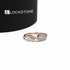 Marquise Lab Diamond Two Stone Pave Bypass Engagement Ring