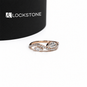 Marquise Lab Diamond Two Stone Pave Bypass Engagement Ring
