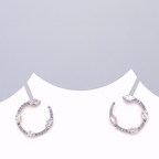 V Prong Marquise Lab Grown Diamond Open Circle Stud Earrings