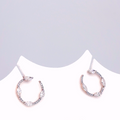 V Prong Marquise Lab Grown Diamond Open Circle Stud Earrings