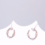 V Prong Marquise Lab Grown Diamond Open Circle Stud Earrings