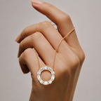 Mixed Shape Lab Grown Diamond Circle Pendant