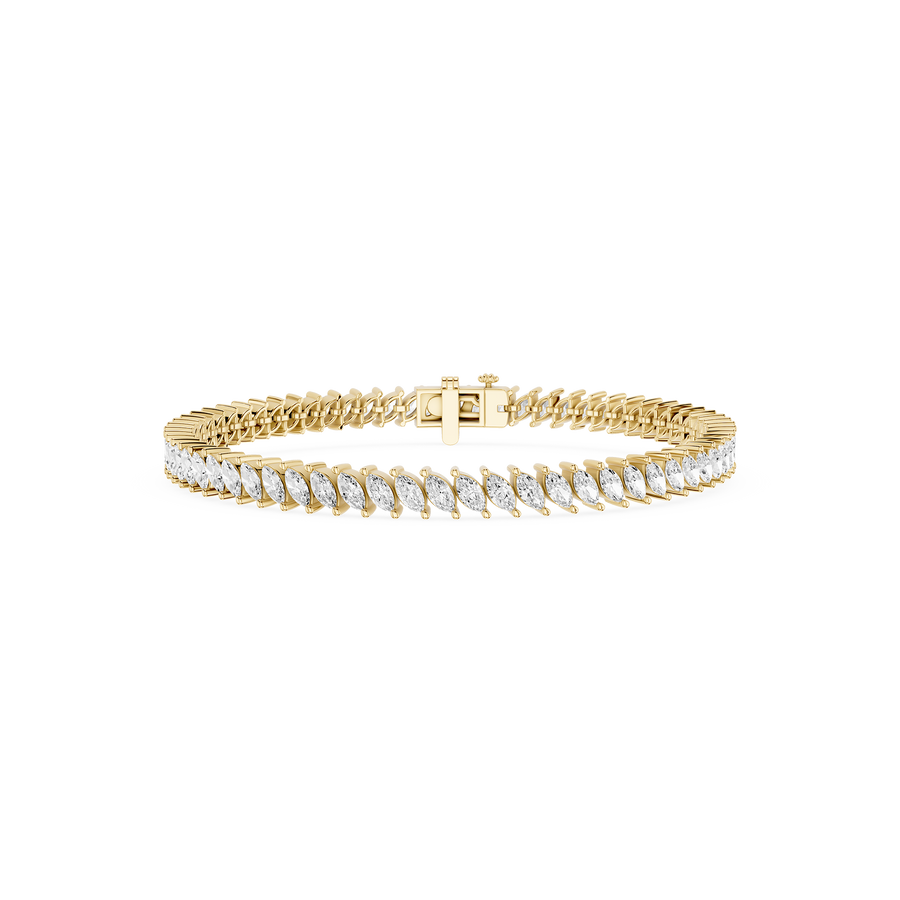 North South Marquise Cut Lab Grown Diamond Tennis Bracelet
