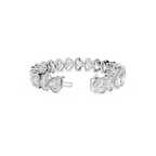Heart Shape Lab Grown Diamond Tennis Bracelet in White Gold Open Clasp View