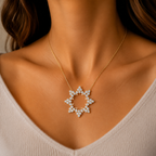 Lab Grown Diamond Open Star Pendant