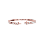 Round Cut Lab Grown Diamond Tennis Bracelet in Rose Gold with Open Box Clasp View
