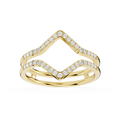 14K Yellow Gold Double Chevron Lab Grown Diamond Ring