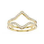 14K Yellow Gold Double Chevron Lab Grown Diamond Ring