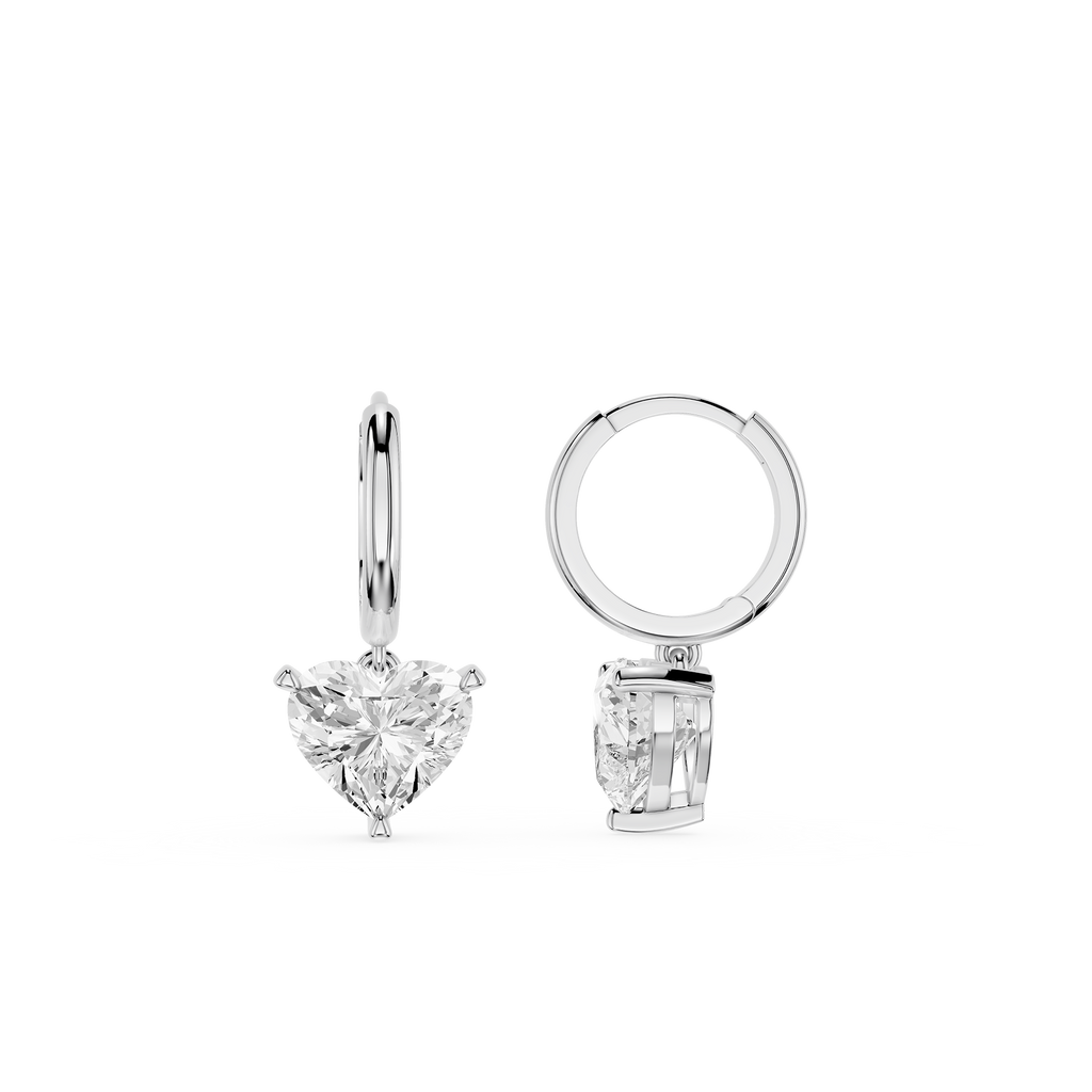 Pair of diamond earrings on a white background