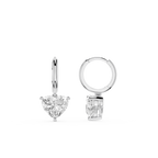 Pair of diamond earrings on a white background