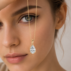 Pear Cut Lab Grown Diamond Drop Pendant