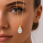 Pear Cut Lab Grown Diamond Twist Pendant