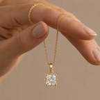 Princess Cut Lab Grown Diamond Solitaire Pendant
