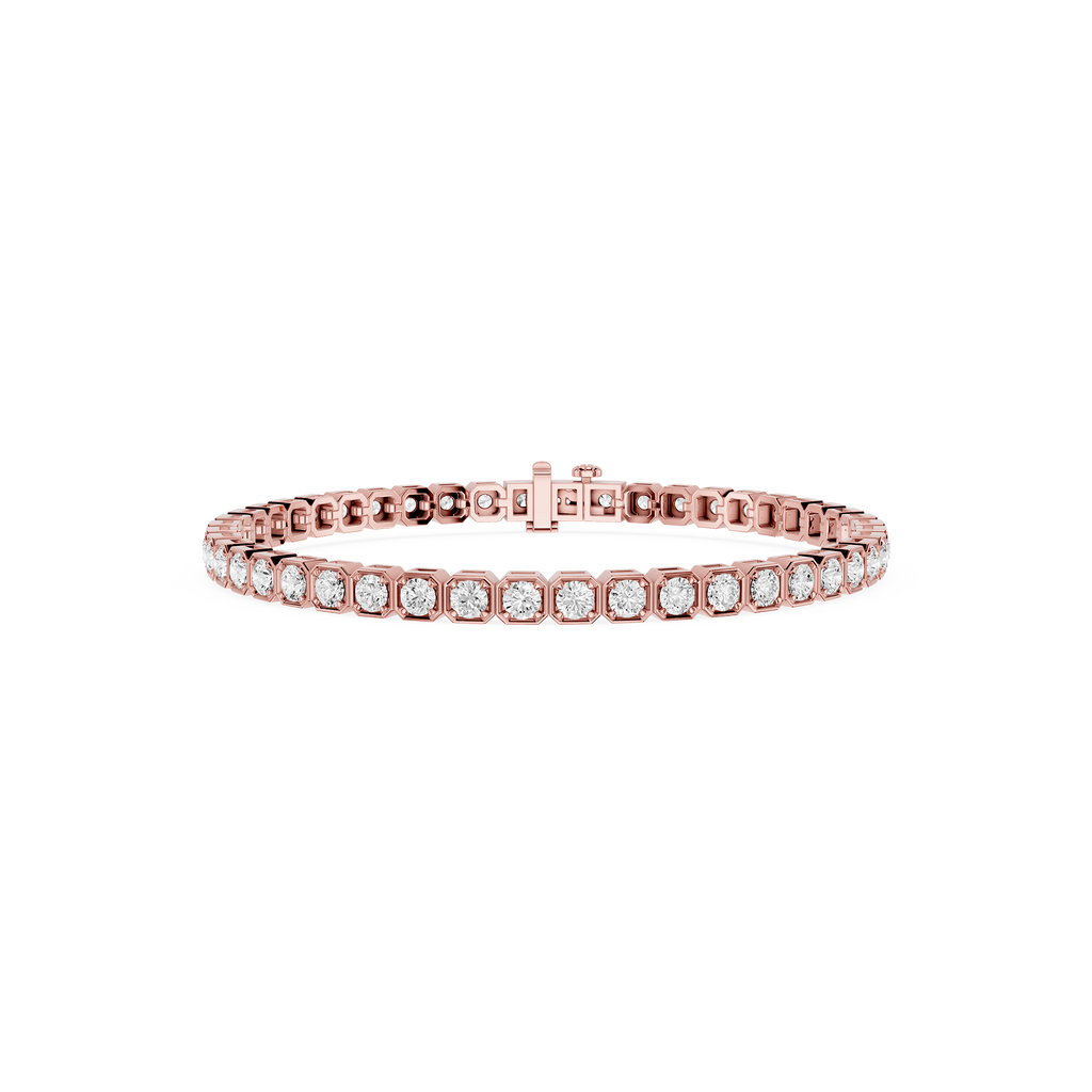 Lab Grown Round Bezel Diamond Tennis Bracelet
