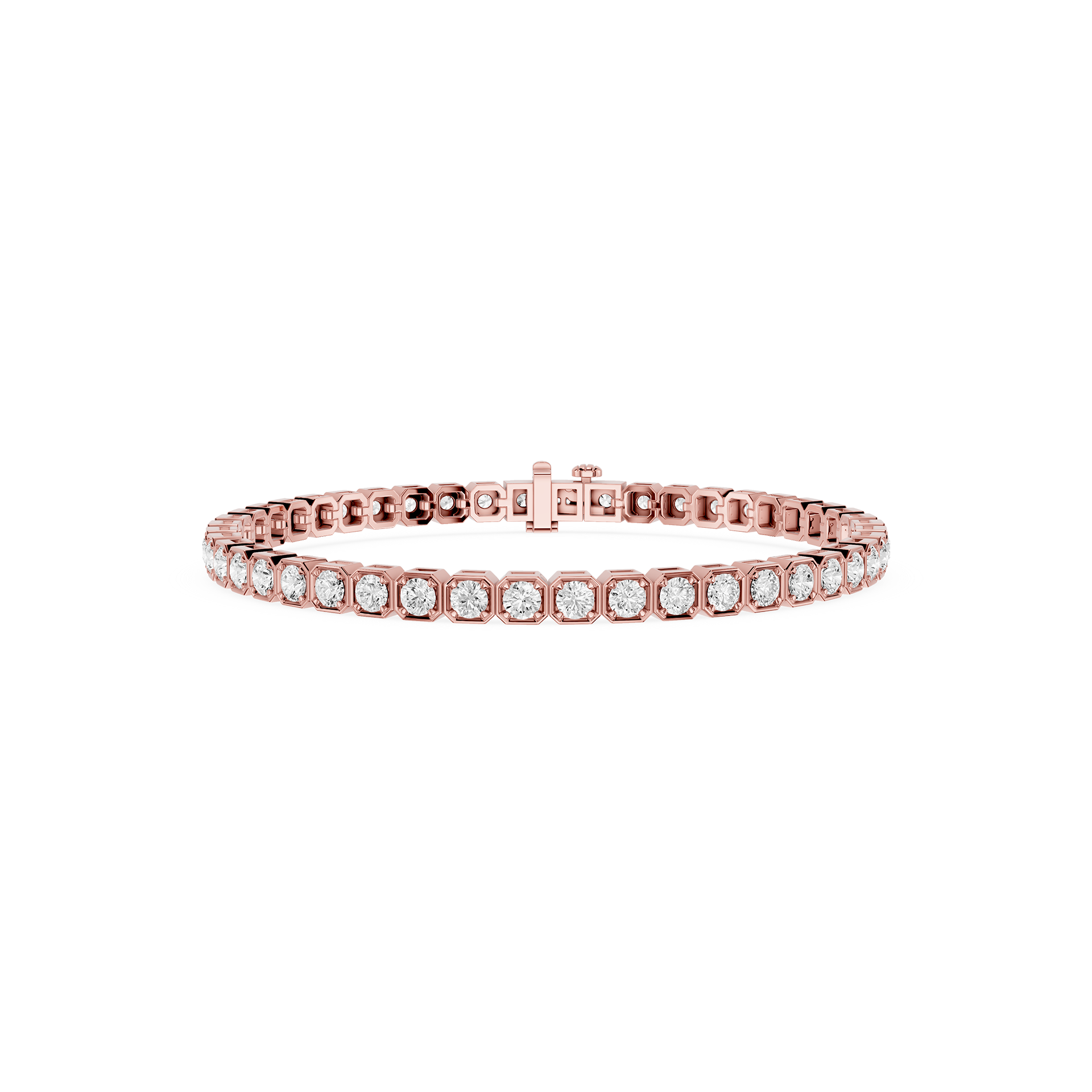 Lab Grown Round Bezel Diamond Tennis Bracelet