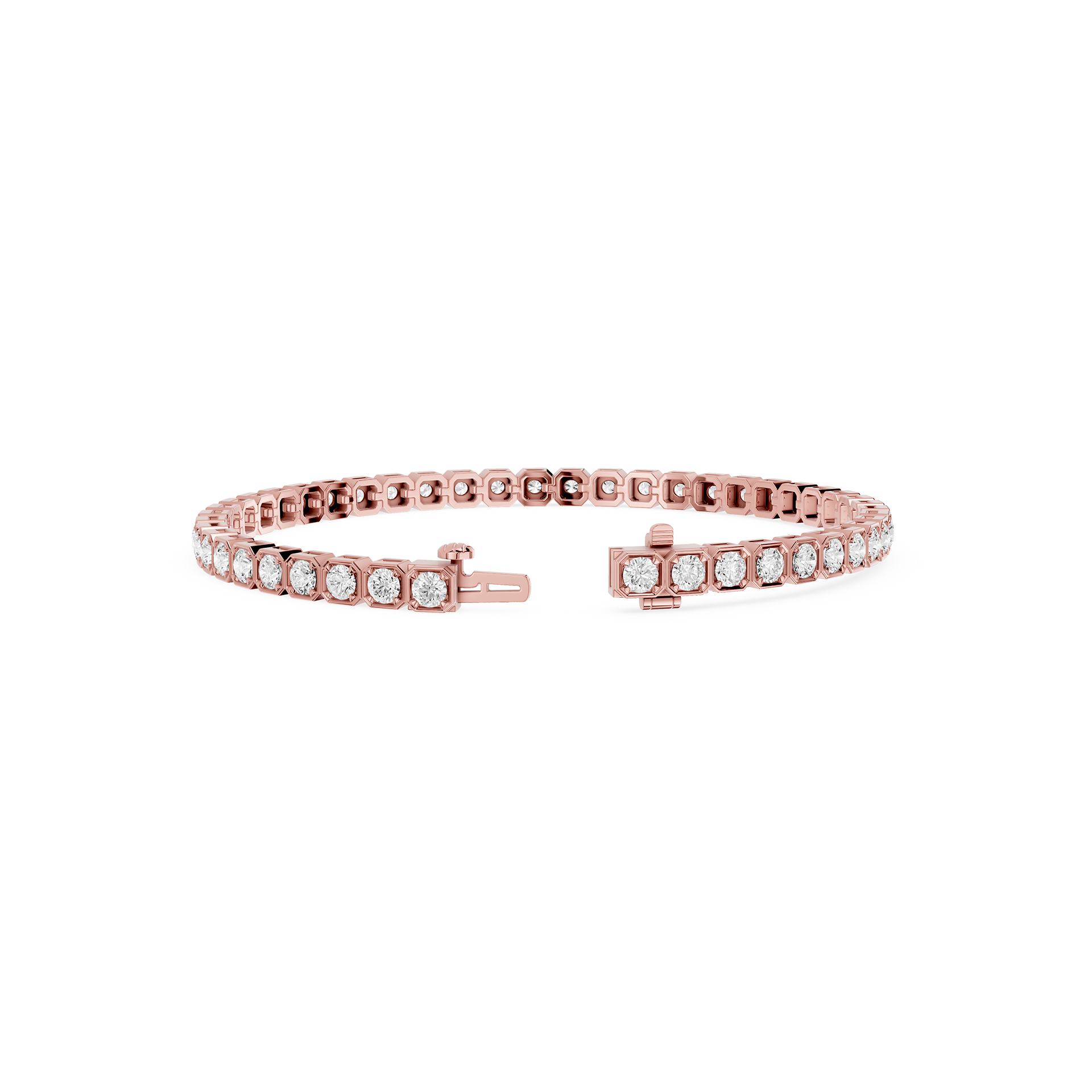 Lab Grown Round Bezel Diamond Tennis Bracelet