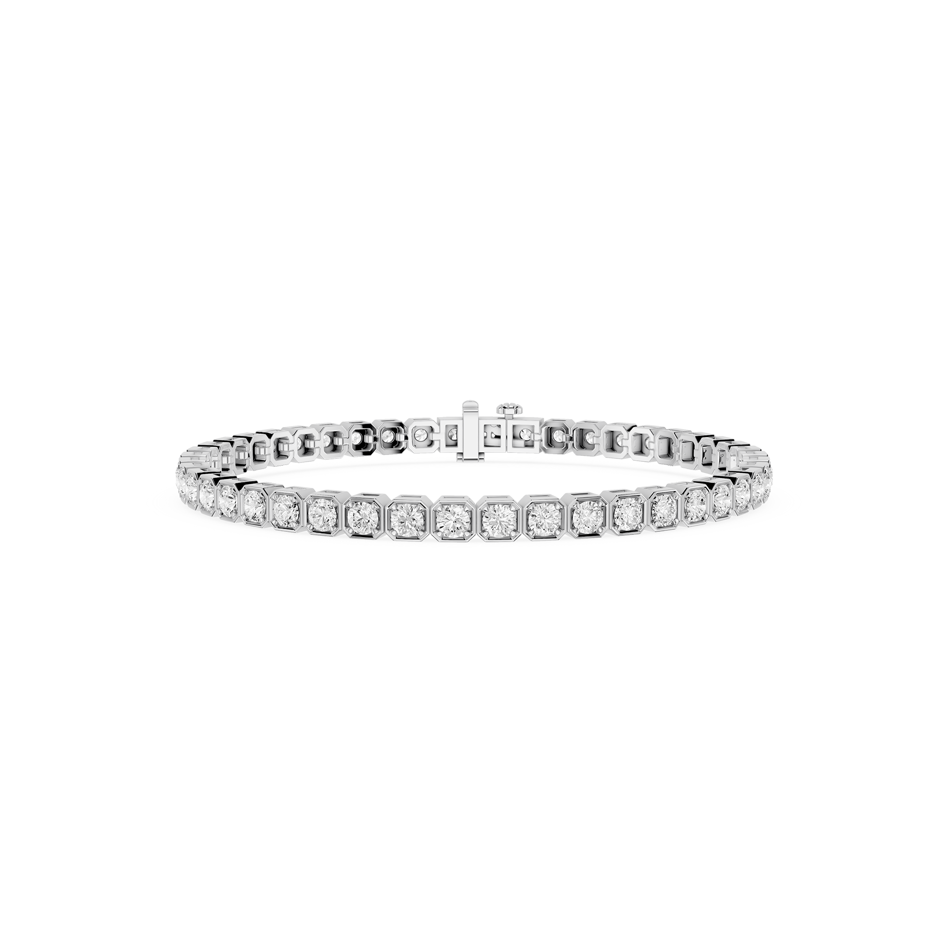 Lab Grown Round Bezel Diamond Tennis Bracelet