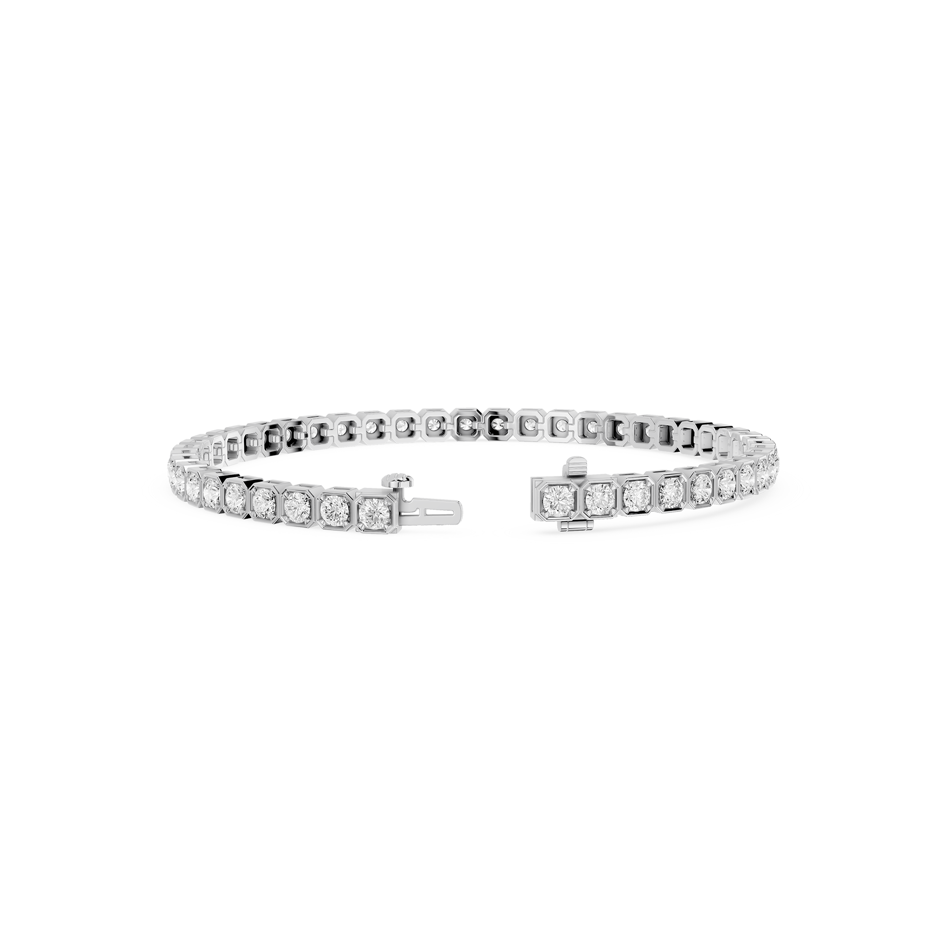 Lab Grown Round Bezel Diamond Tennis Bracelet