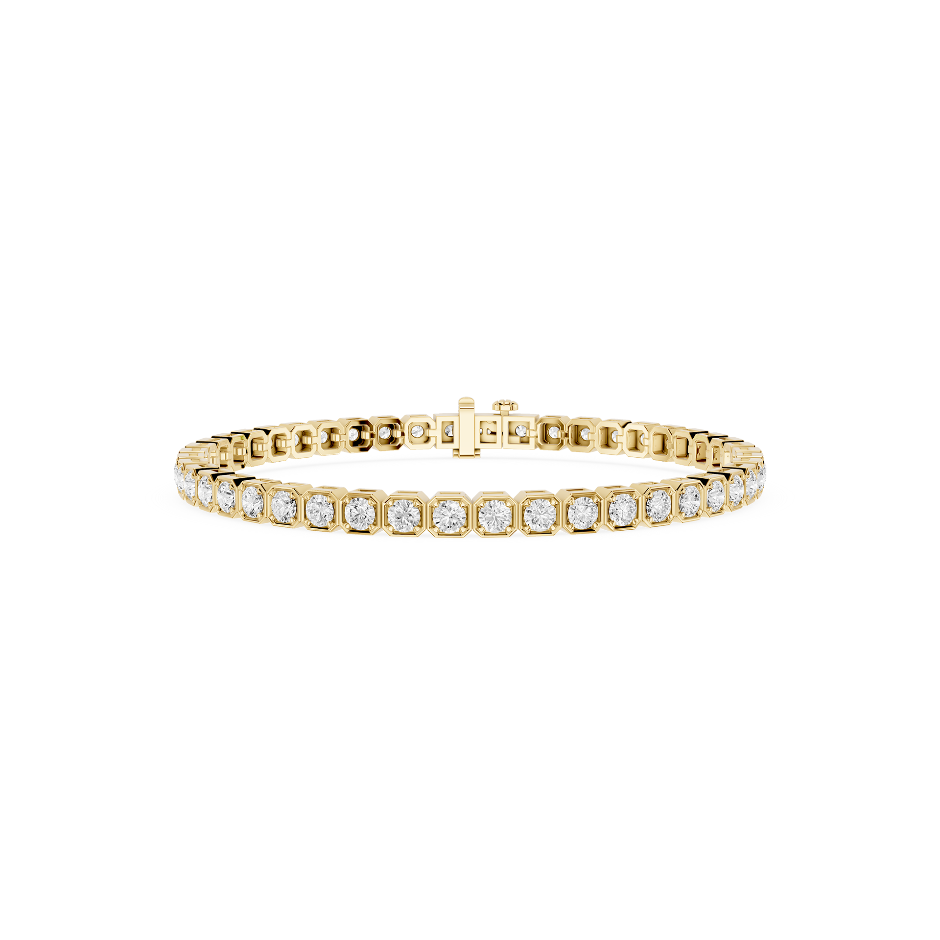 Lab Grown Round Bezel Diamond Tennis Bracelet
