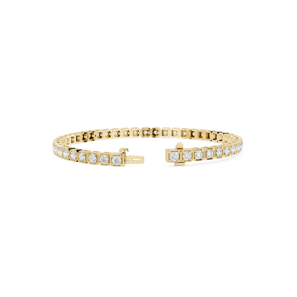 Lab Grown Round Bezel Diamond Tennis Bracelet
