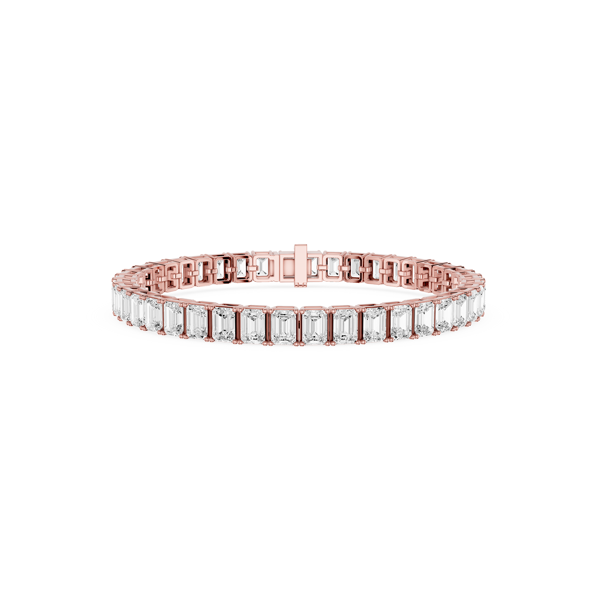 Emerald Cut Lab Grown Diamond Tennis Bracelet for Women