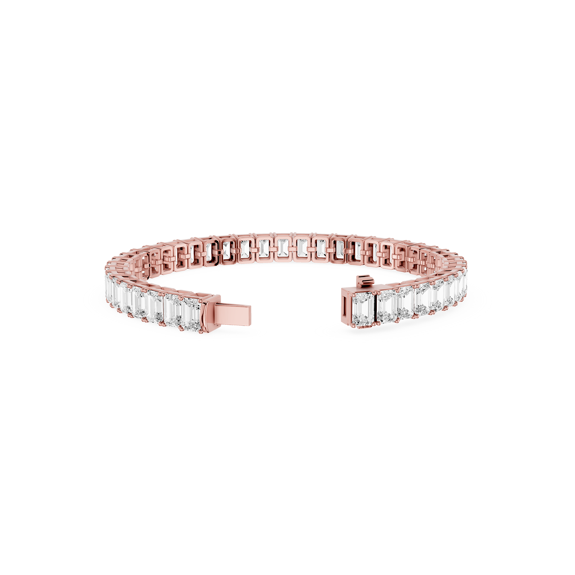 Emerald Cut Lab Grown Diamond Tennis Bracelet for Women