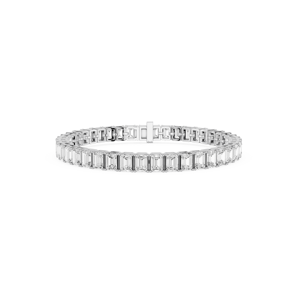 Emerald Cut Lab Grown Diamond Tennis Bracelet for Women