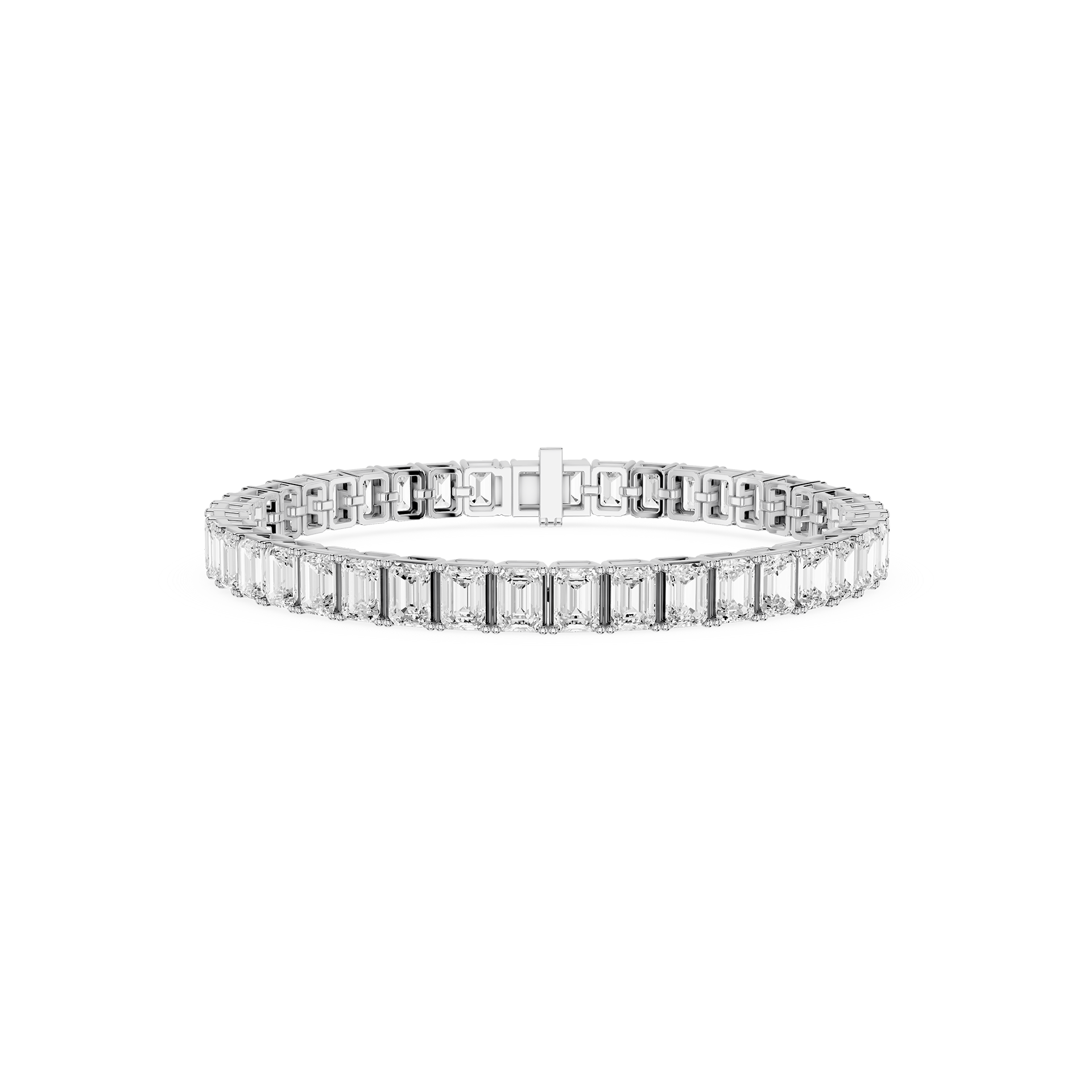 Emerald Cut Lab Grown Diamond Tennis Bracelet for Women