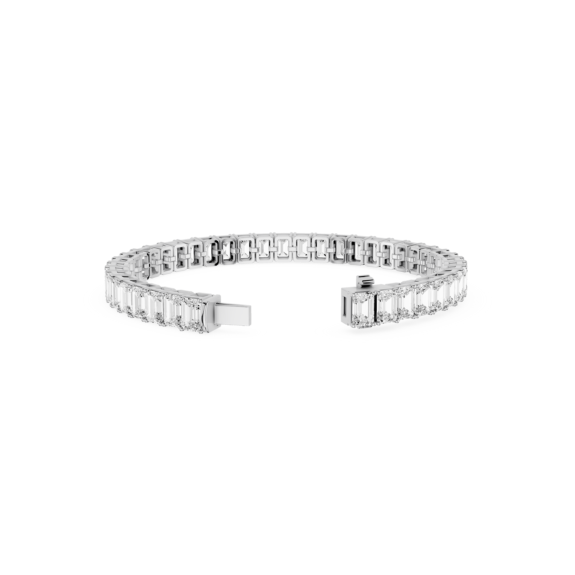 Emerald Cut Lab Grown Diamond Tennis Bracelet for Women